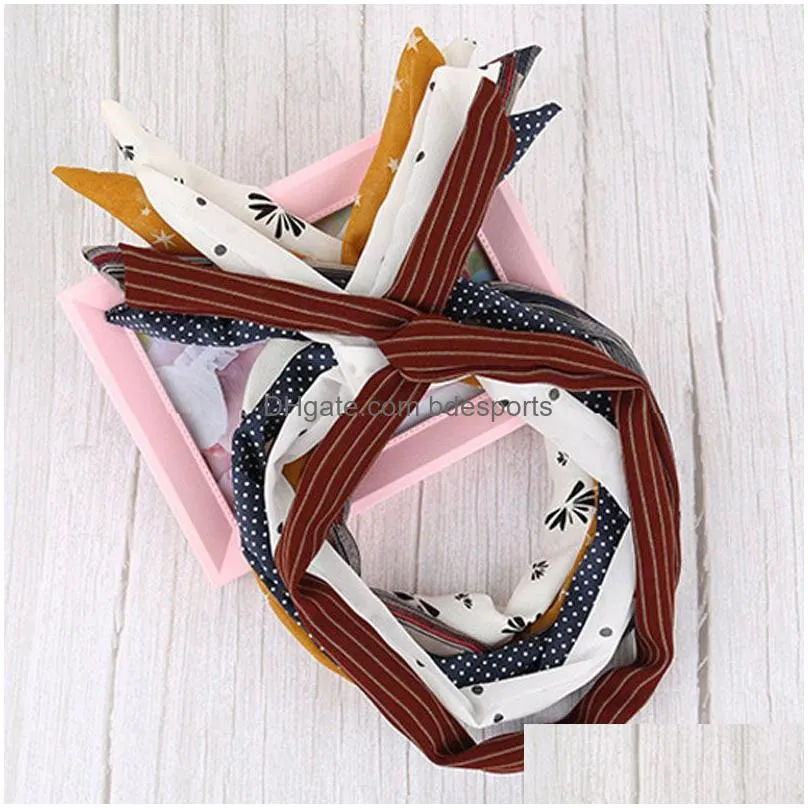 women girls iron wire printed cloth hair band diy colorful bow headband home wash face hairband rabbit ear wrapped headband dh1391 t03