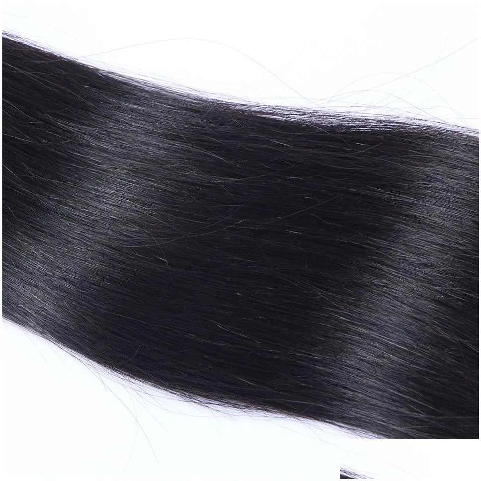 brazlian straight human virgin remy hair weaves natural black color double wefts can be dyed blaeached 3pcs/lot hair extensions 