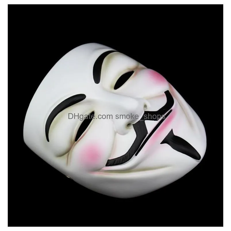 halloween terror v mask carnival party masquerade decoration adult unisex festival cosplay plastic mask and hanging ornament dh0114