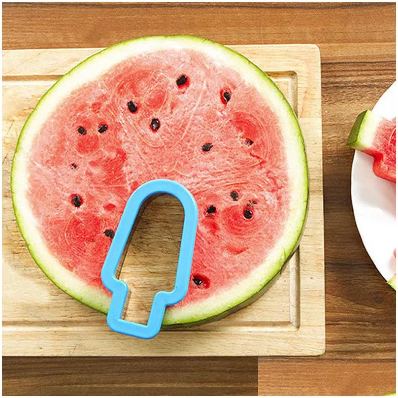 watermelon cutter stainless steel cute design fruit ice cream popsicle slicing gadget tools