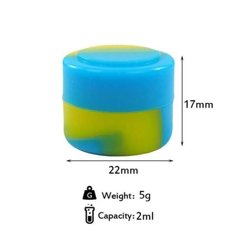 nonstick wax container silicone box 2ml container food grade jars dab storage jar oil holder for solid fda approved
