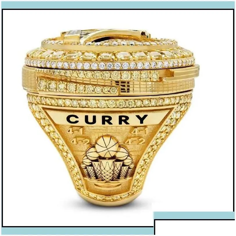 cluster rings 2022 curry basketball warriors team championship ring with wooden display box souvenir men fan gift jewelry drop delive