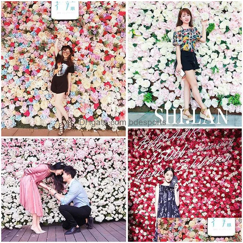 artificial hydrangea flower wall 40x60cm christmas decoration photography backdrop romantic wedding decoration flower party supply
