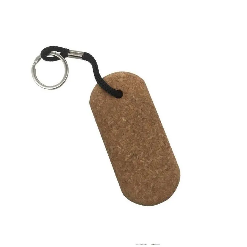 keychains lanyards creative wooden keychain cork diy car bag decoration pendant key chain keyring drop delivery fashion accessories