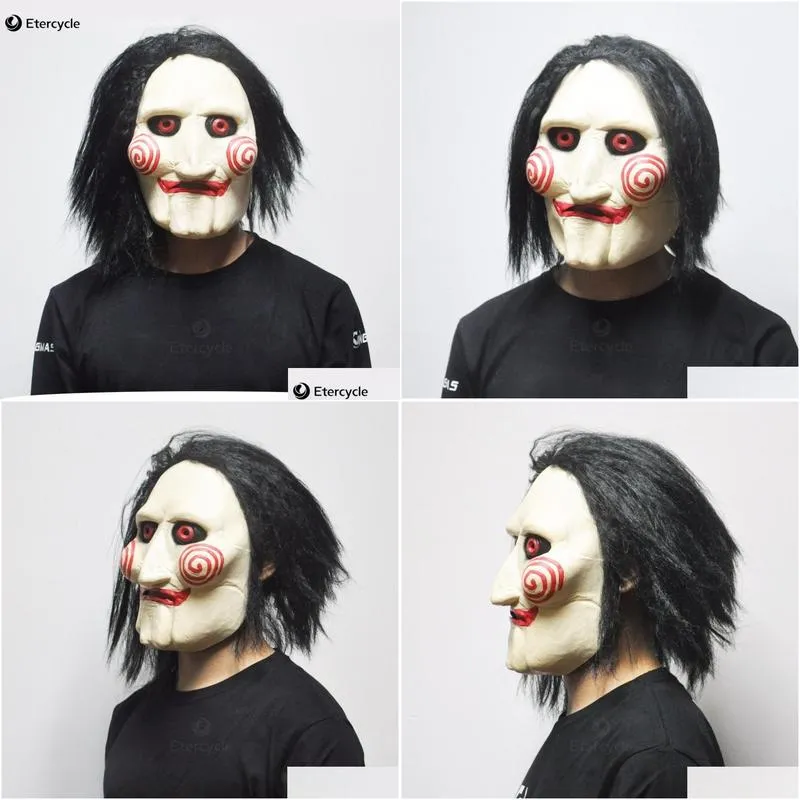 scary saw masks horror movie cosplay props adult latex jigsaw mask party fancy dress t200116