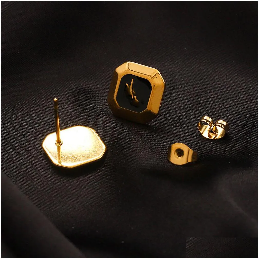 luxury brand designers letters ear stud real gold plating earrings eardrop stainless steel famous women earring wedding party jewerlry