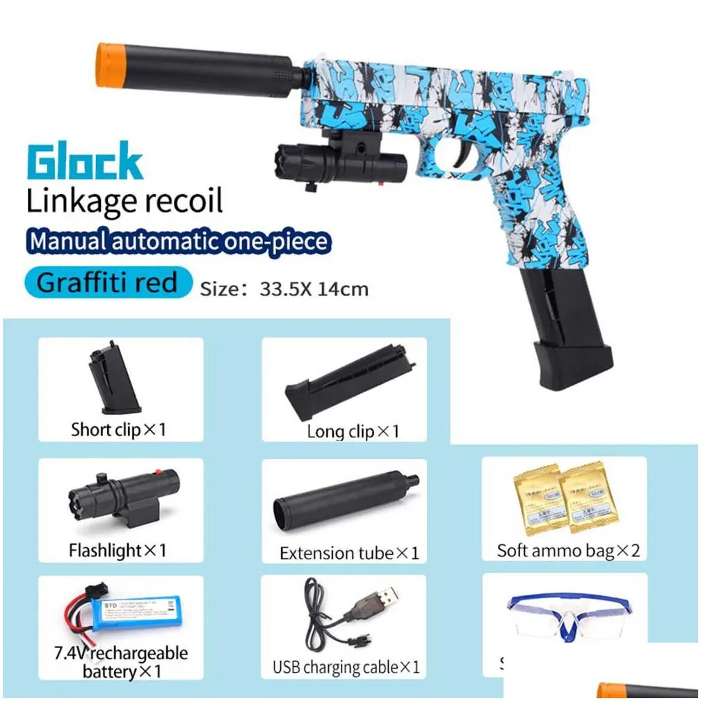 blue splatter ball toy guns gel blasters x2 pistol tk shop toy gun