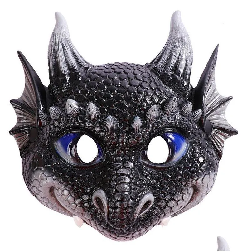 halloween party masks for kids dragon design child boys girls red blue green black dinosaur cosplay supply