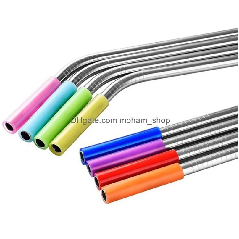 silicone tips cover for stainless steel drinking straw silicone straws tips fit for 6mm wide straws silicone tubes straw cover dbc