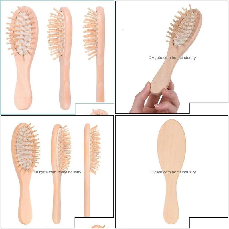 hair brushes bamboo bristles detangling wooden hair brush wet or dry oval hairbrush 16x4.5x3cm for women men drop delivery 2021 produ