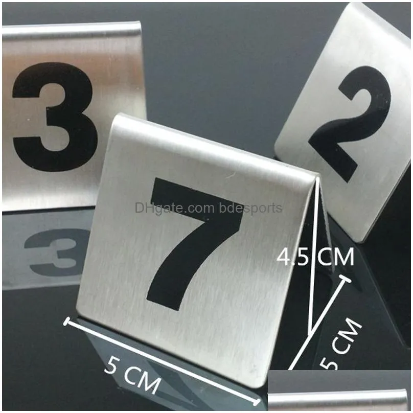 wholesale number 1-100 stainless steel table numbers cards metal number signage table sign card restaurant hotel cafe bar tools dbc