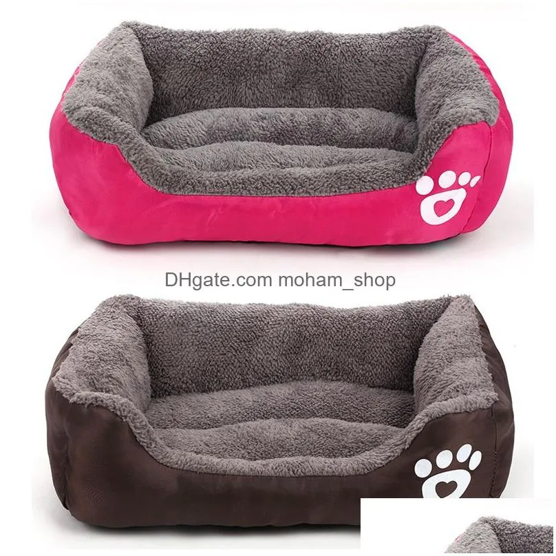 soft warm fleece pet puppy cat dog bed puppy dog cat kitten pet bed pad cushion basket sofa couch mat 6 colors 4 size dh0314