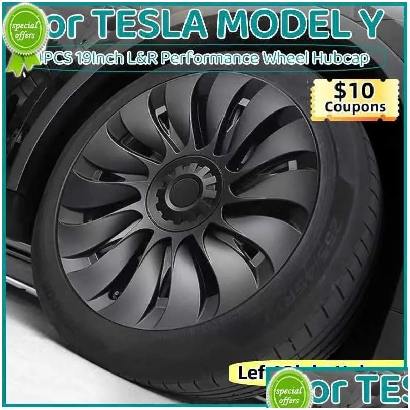 other interior accessories 4pcs 19inch hub cap for tesla model y 2023 wheel hubcapperformance replacement right left hubcap fl rim e