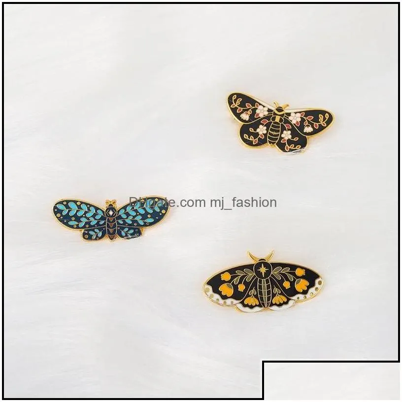 pins brooches jewelry european insect series butterfly moth shape brooch pin women animal alloy enamel clothes badge accessories backpack