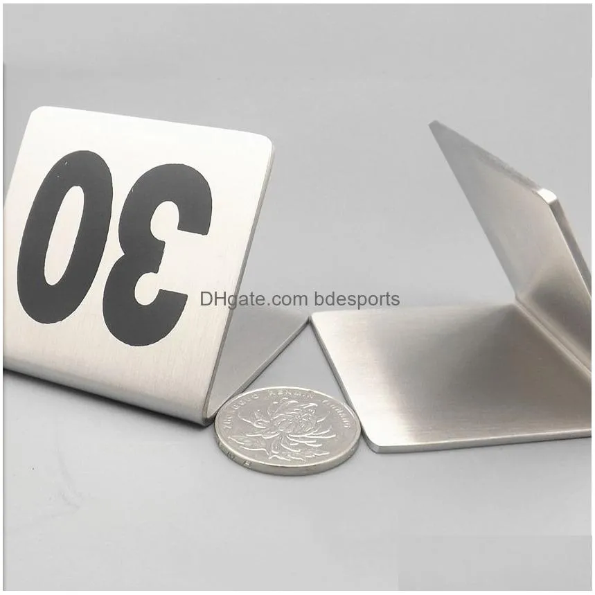 wholesale number 1-100 stainless steel table numbers cards metal number signage table sign card restaurant hotel cafe bar tools dbc