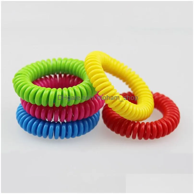 mosquito repellent bracelet elastic coil spiral hand wrist band telephone ring chain anti-mosquito bracelets pest control bracelet