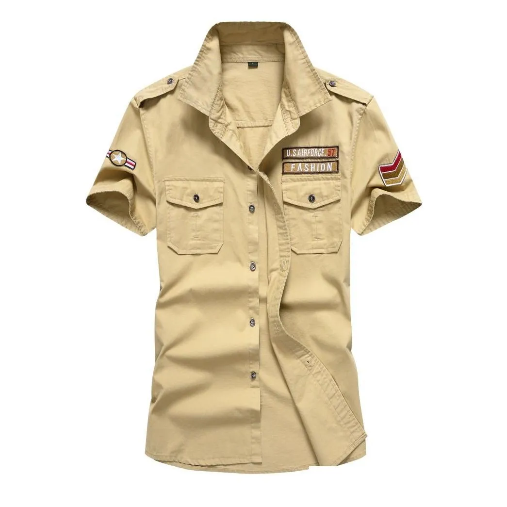 m-6xl big size mens summer cargo shirts mens outfit with pockets shirt female cool us style wear