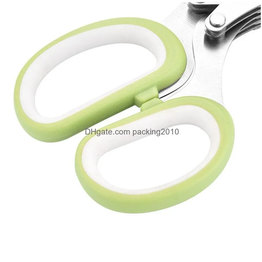 stainless steel 5 layers shallot scissors kitchen food herb shredded cut tools multi-layer shallot shears office paper shredder dh1465