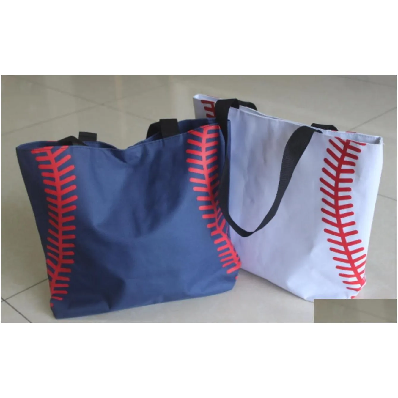 baseball stitching bags 16.5x12.6x3.5inch bag mesh handle shoulder bag sports prints utility tote handbag canvas sport travel beach for