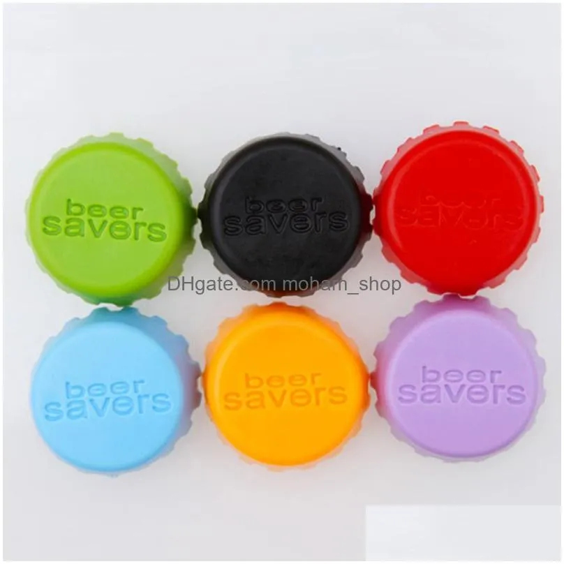 6pcs silicone drinkware lid silicone bottle cap tops wine beer caps saver beer bottle lids silica gel reusable stopper cover cap dbc