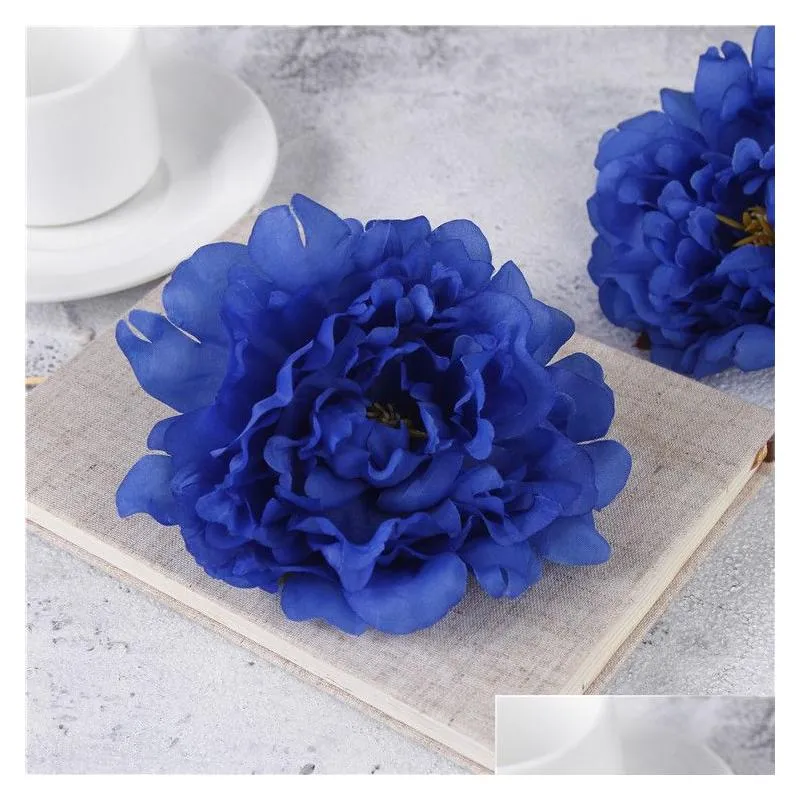 50pcs high quality silk peony flower heads wedding party decoration artificial simulation silk peony camellia rose flower wedding