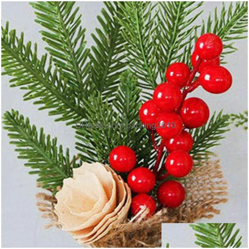 25cm mini aritificial desktop christmas trees home hotel shopping mall xmas party fake tree branch berry flower decoration accessories