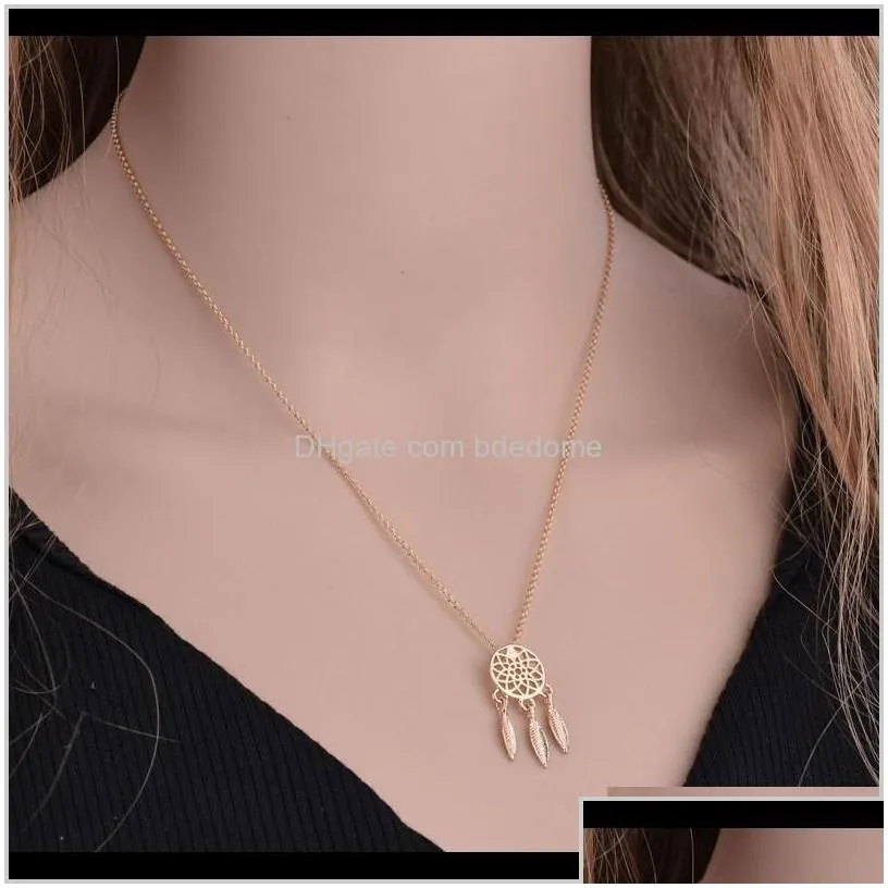 necklaces pendants dream catcher series jewelry exquisite alloy hollow pendant necklace chain collares gifts women 64nes