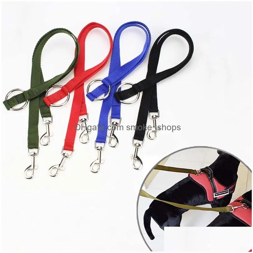 wholesale delicate pet dog couple connection leash double walking lead elastic two dogs leash nylon double pet leash 1.5cmdh0283 t03