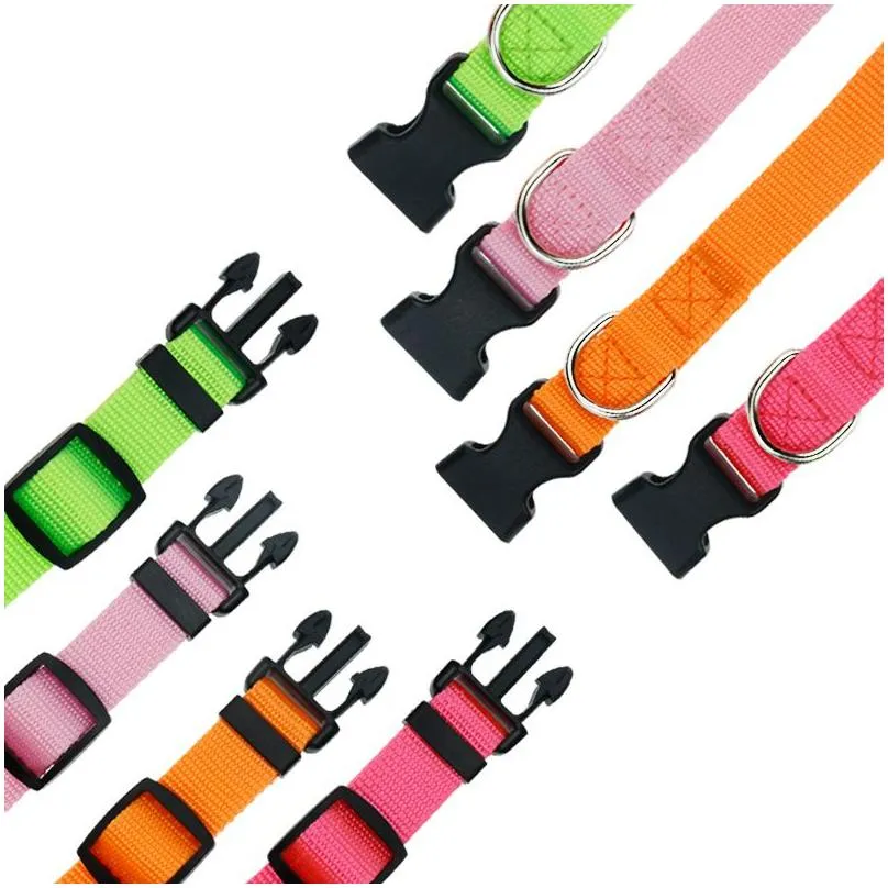 pet supplies dog collars plain nylon 9 color dogs neck cover pet traction rope collar