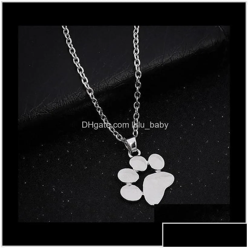 pendant cat and dog paw print animal jewelry women necklace cute delicate statement necklaces 29mjy 5jasy