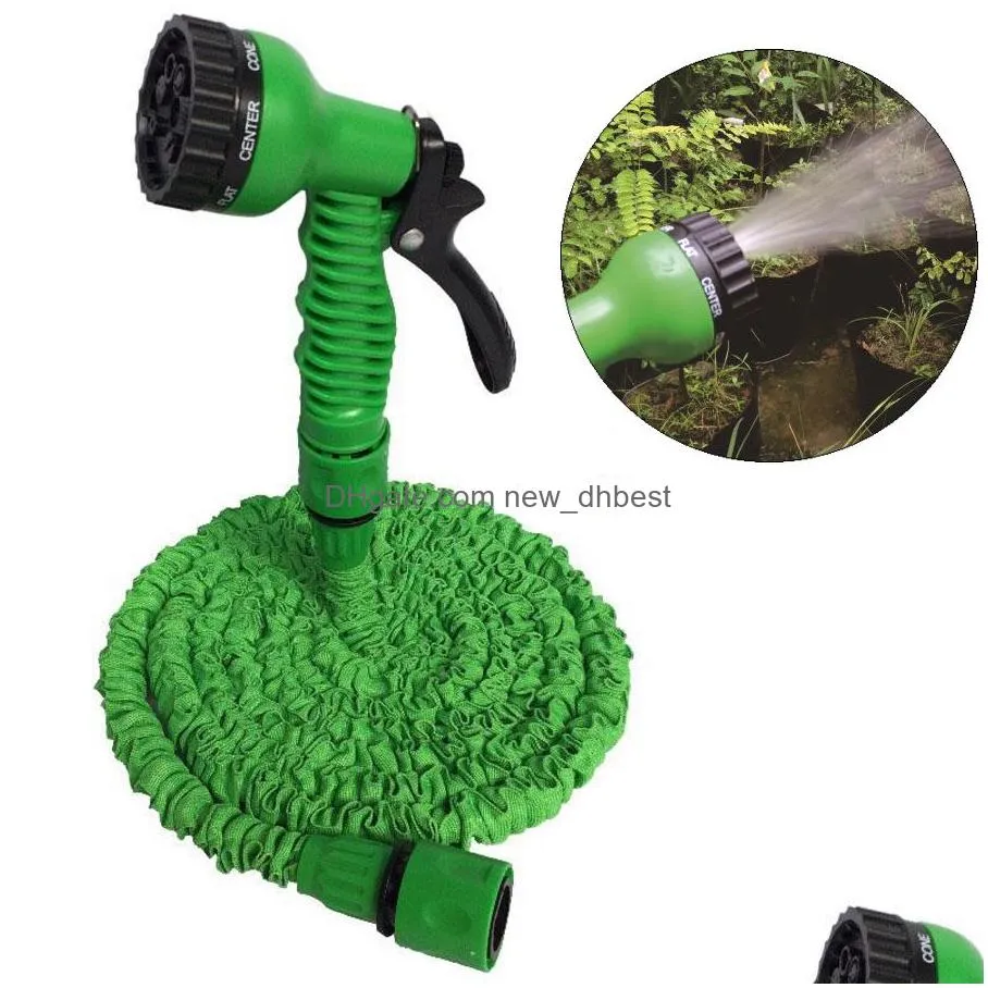retractable fast connector water hose with multi size water gun house garden watering washing latex expandable hose set dh0755-6 t03
