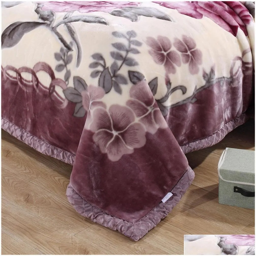 double layer winter blankets for beds super soft fluffy heavy warm thick twin queen size raschel mink blankets 201112