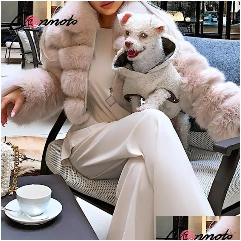 conmoto fashionable loose womens plush fur coat thickened warm high waist jacket high street style coats woman winter 2020 new