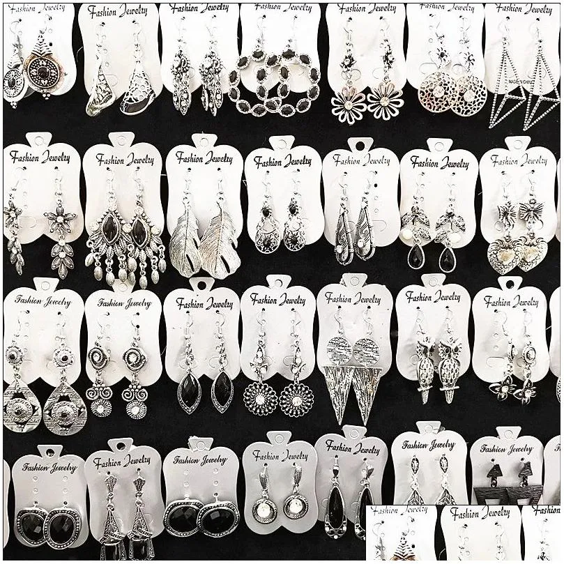 wholesale 30 pairs dangle earrings for women silver plated fashion jewelry party gifts earrings brand drop mix styles