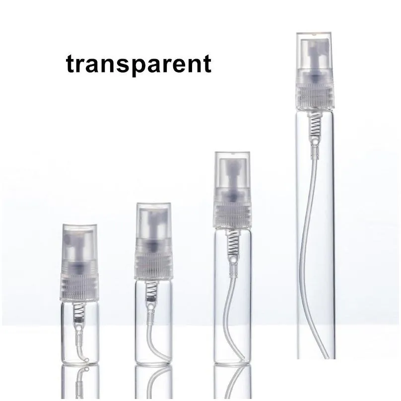 5pcs/pack 2ml 3ml 5ml 10ml clear mini perfume glass bottle empty cosmetics bottle sample test tube thin glass vials amber