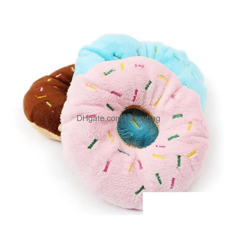 dog toys chews sightly lovely pet puppy cat squeaker quack sound toy chew donut play g856 drop delivery home garden supplies dhxig