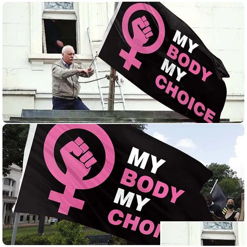 my body my choice flags single sided print woman right uterus printed bannner 3x5 ft