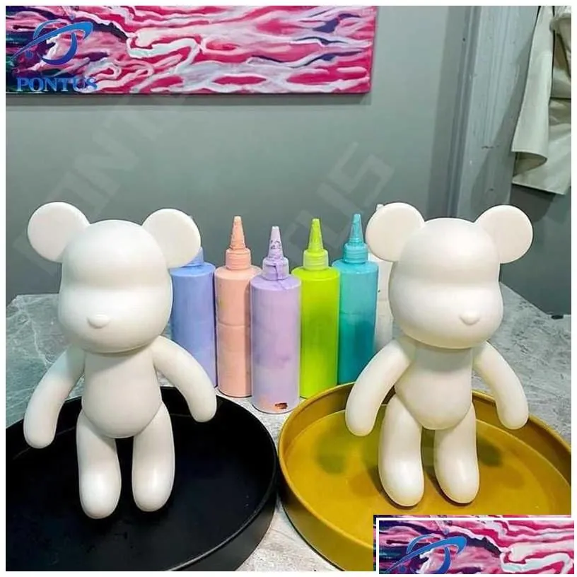 novelty games fluid bear scpture handmade painting violence model diy doll parentchild toy bearbrick home room decor drop delivery t