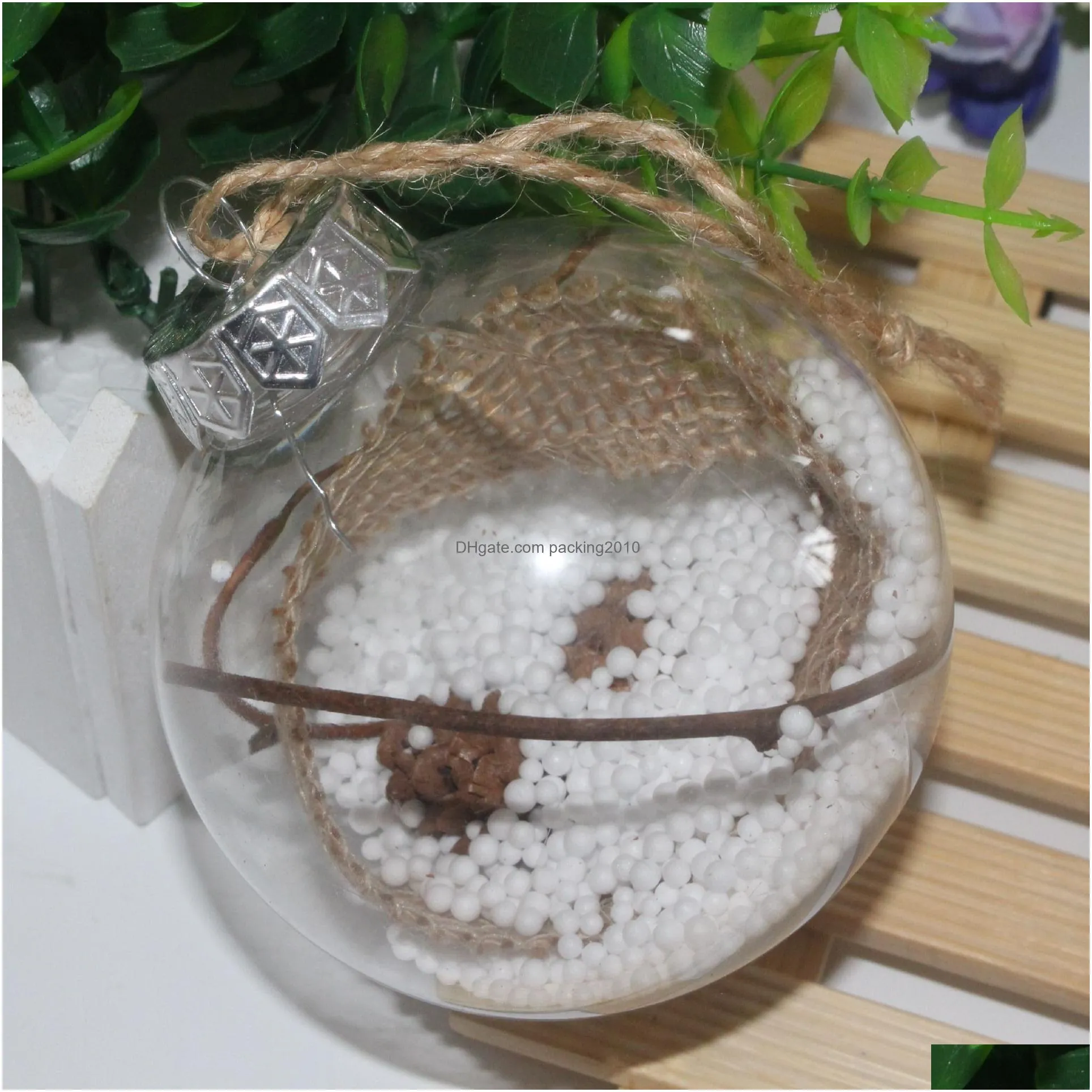 new santa clear bauble ornament gift transparent ball for christmas decorations romantic plastic ball for christmas tree home decor