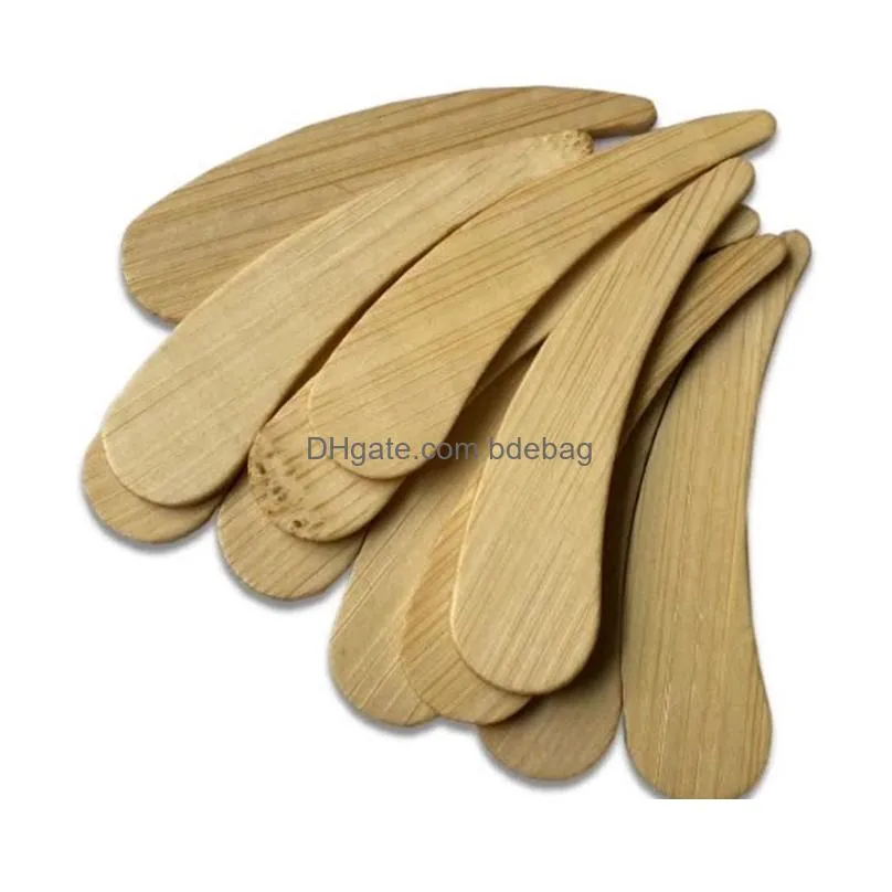 6cm cosmetic tool bamboo stick spatula scrape spoon 5528 q2