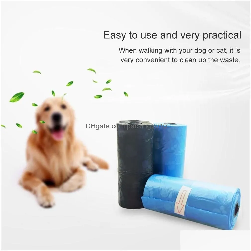 15pcs practical pet dog waste poop bag dispenser trash garbage cat doggy poo collection bags 447 n2