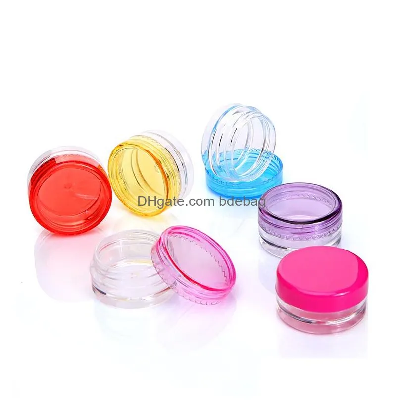cosmetic sample empty container plastic round pot screw cap lid small tiny 3g 5g bottle for make up eye shadow nails powder 453