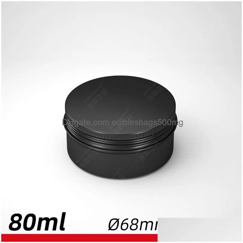 empty case tin aluminum circular black container cosmetic jars helical thread cover organizers can metal makeup candy snacks 2 2mlc c2