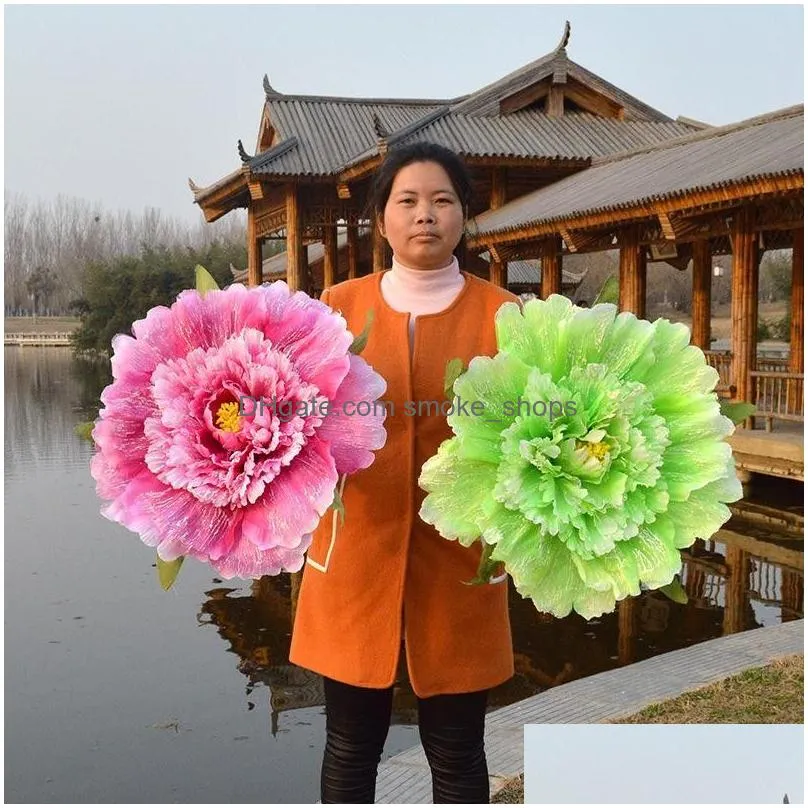 handmade peony flowers umbrella resuable eco friendly wedding ornaments for kids and women dance performance props fashion 23rc4 x9