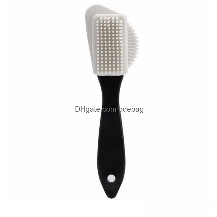 black 3 side cleaning brush for suede nubuck boot shoes s shape shoe cleaner shoes renovation cleaning care 249 v2