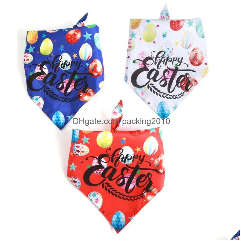 easter dog bandana medium large dogs triangle bibs with easter eggs and rabbit star printing easter dog kerchief 182 n2