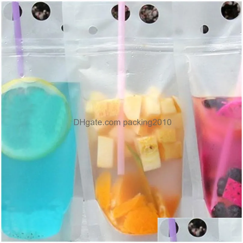 clear fruit juice packing bag self sealed plastic beverage bags heat resistant leak proof drink container popular 0 29rf vb