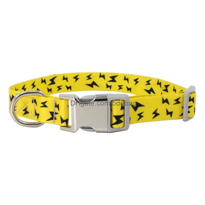 semimetal buckle collars pet dog adjust nylon printed fashion collar accessories opp packing with various pattern 12 8xy j1
