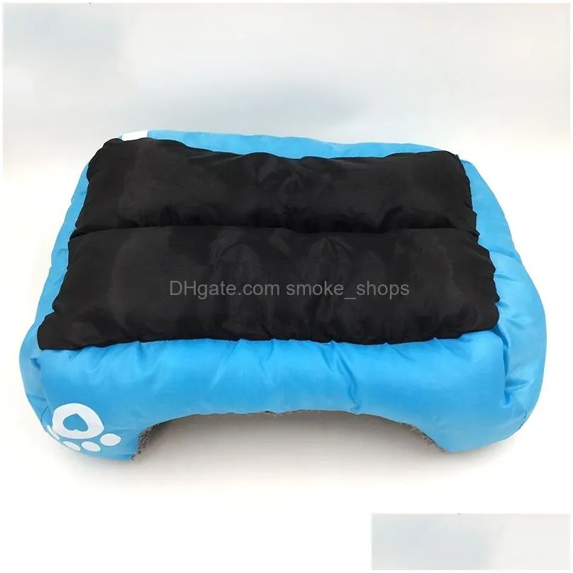 candy color footprint pet supplies square shape dog pads cute warm plush creative convenient mould proof bed 39cn jj
