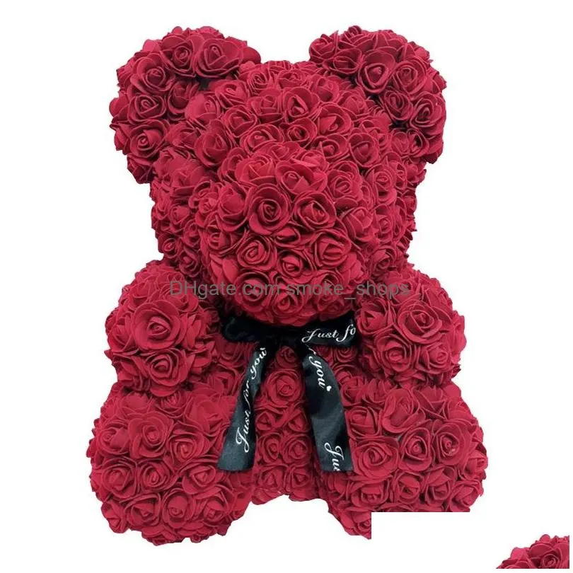 wholesale big custom teddy rose bear with box luxurious 3d bear of roses flower christmas gift valentines day gift 491 r2